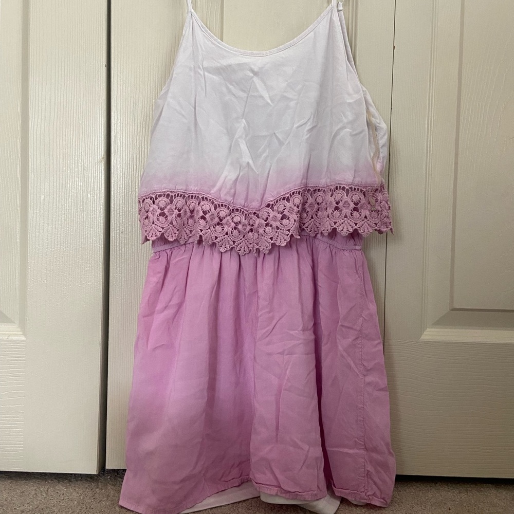 pink and white ombré romper